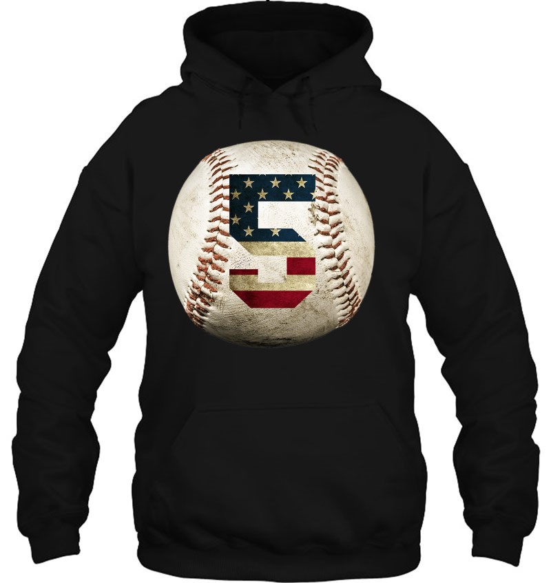 Baseball Number 5 With American Usa Flag Hoodie