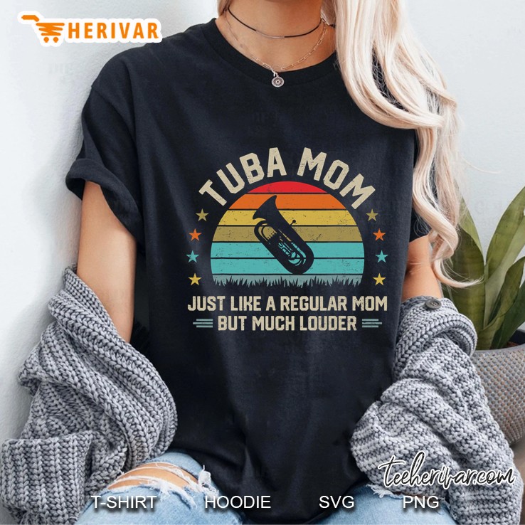 Tuba Mom Mother Tuba Player Brass Music Marching Band Gifts Ladies Tee