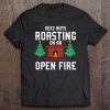 Deez Nuts Roasting Open Fire Funny Christmas Song Pun Gift Tee