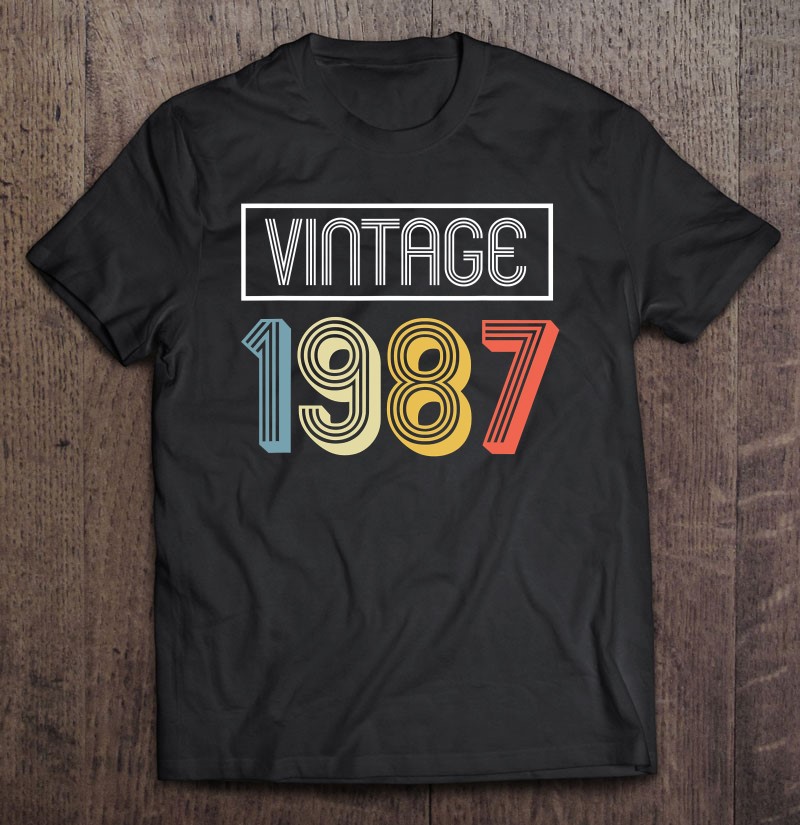 Vintage 1987 Birthday 34Th Birthday Shirt
