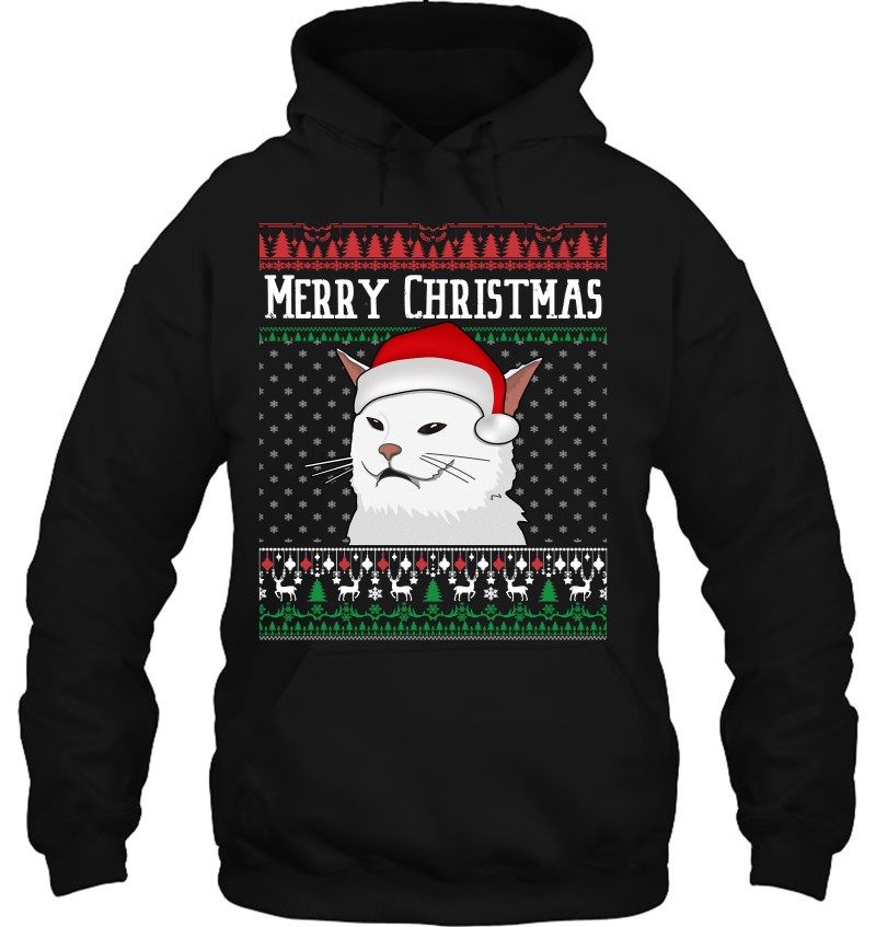 Woman Yelling At A Cat Ugly Christmas Sweater Meme Mugs