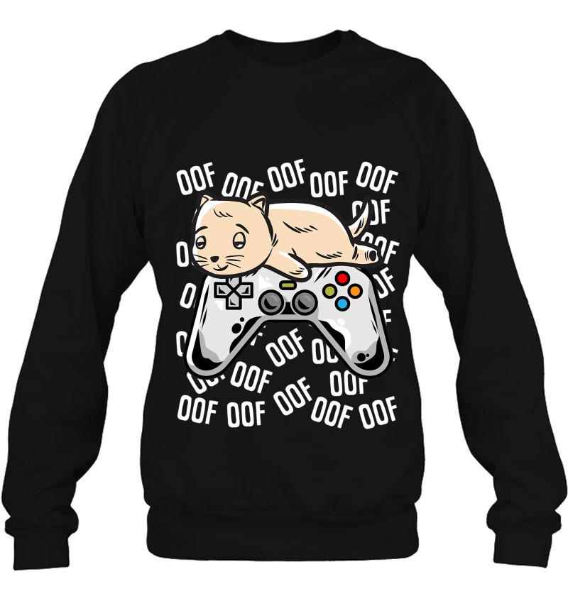 Cat Video Game Noob Oof Shirt Kids Boys Girls Gift Sweatshirt