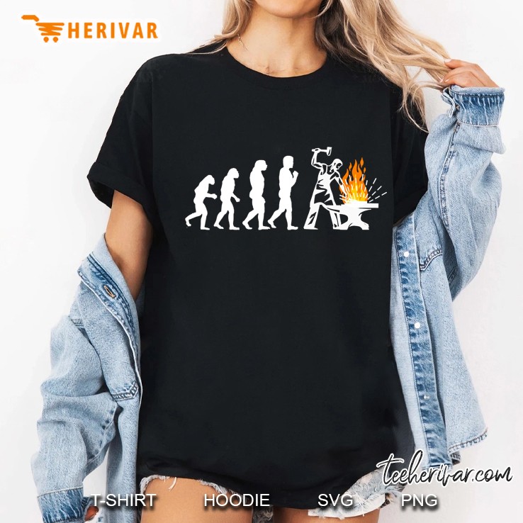 Evolution Blacksmith Blacksmithing Knifemaker Mens Christmas Ladies Tee