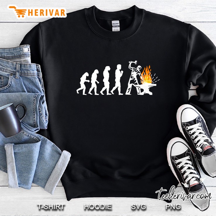 Evolution Blacksmith Blacksmithing Knifemaker Mens Christmas Sweatshirt