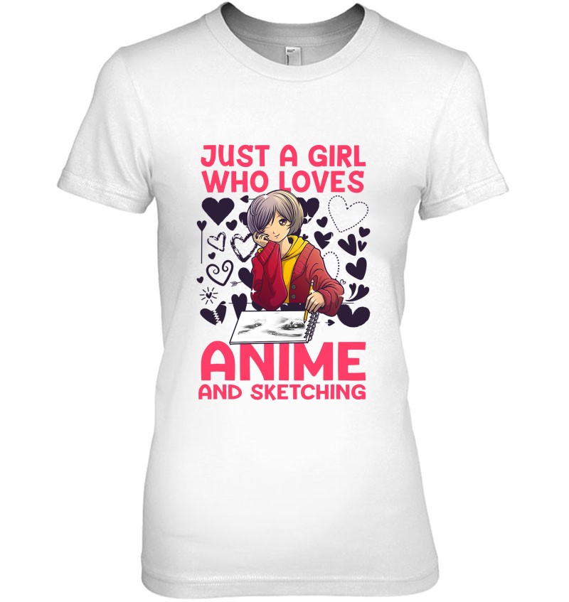 Anime Art For Women Teen Girl Anime Merch Sketch Anime Lover T Shirts ...
