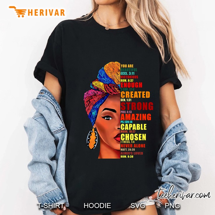 You Are Beautiful Victorious Enough Created Strong Amazing Ladies Tee
