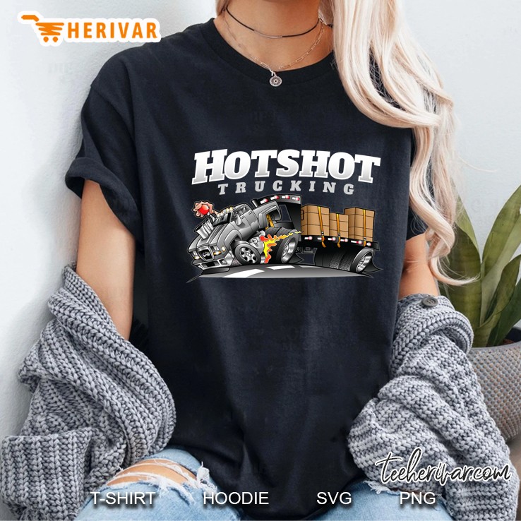Hotshot Trucking Dually Truck And Trailer Dual Wheel Hauling Ladies Tee
