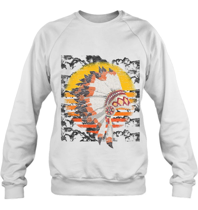 Headdress Native American Heritage Retro Native American Sweatshirt