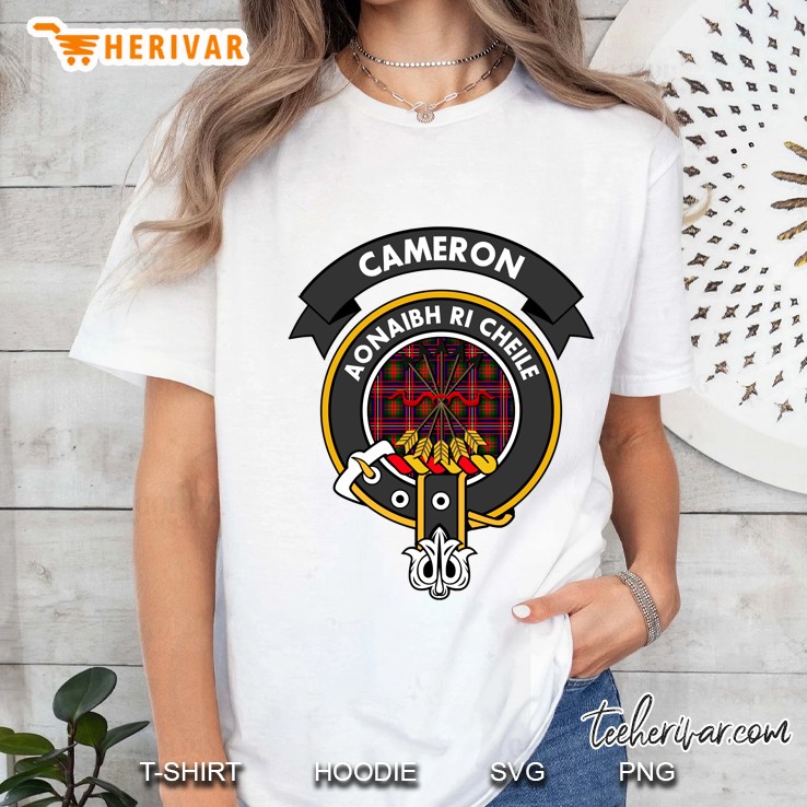 Cameron Clan Badge Scottish Tartan Ladies Tee