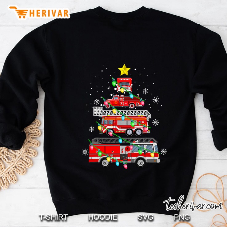 Funny Firefighter Fire Truck Christmas Tree Xmas Gifts Sweatshirt