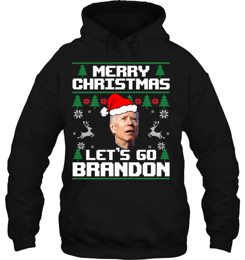 Merry Christmas Let's Go Branson Brandon Ugly Sweater Style Hoodie