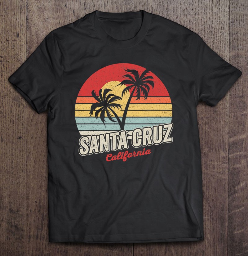 Vintage Retro Santa Cruz California Beach Sunset