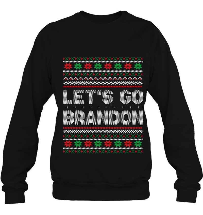Let's Go Brandon Impeach 46 Anti Biden Chant Ugly Christmas Sweatshirt