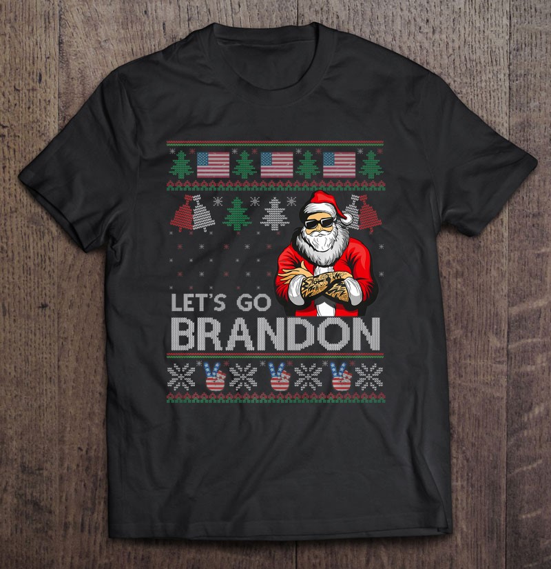 Ugly Christmas Brandon American Flag Let's Go Tee
