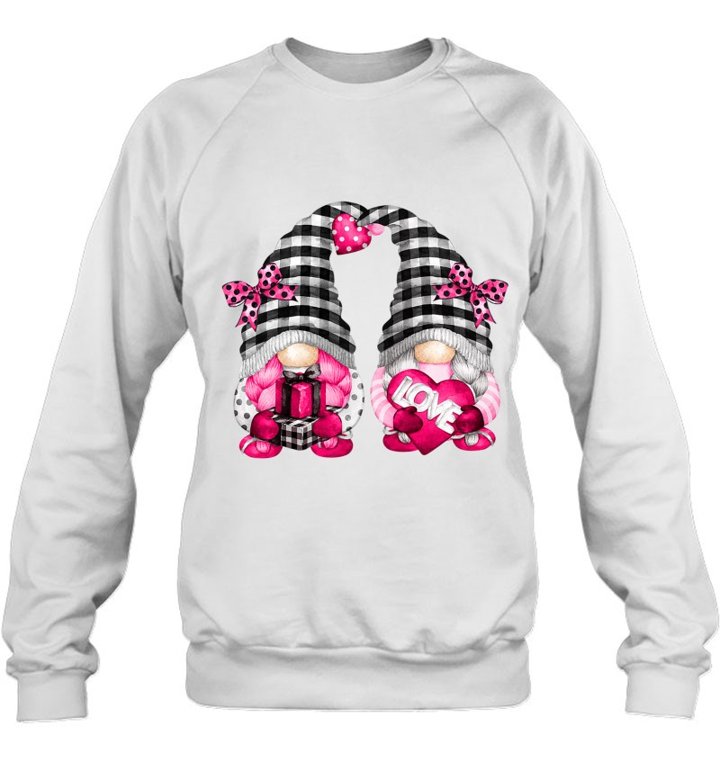 Lesbian Valentine's Day Gnomes For Her Cute Pink Gnomies Sweatshirt