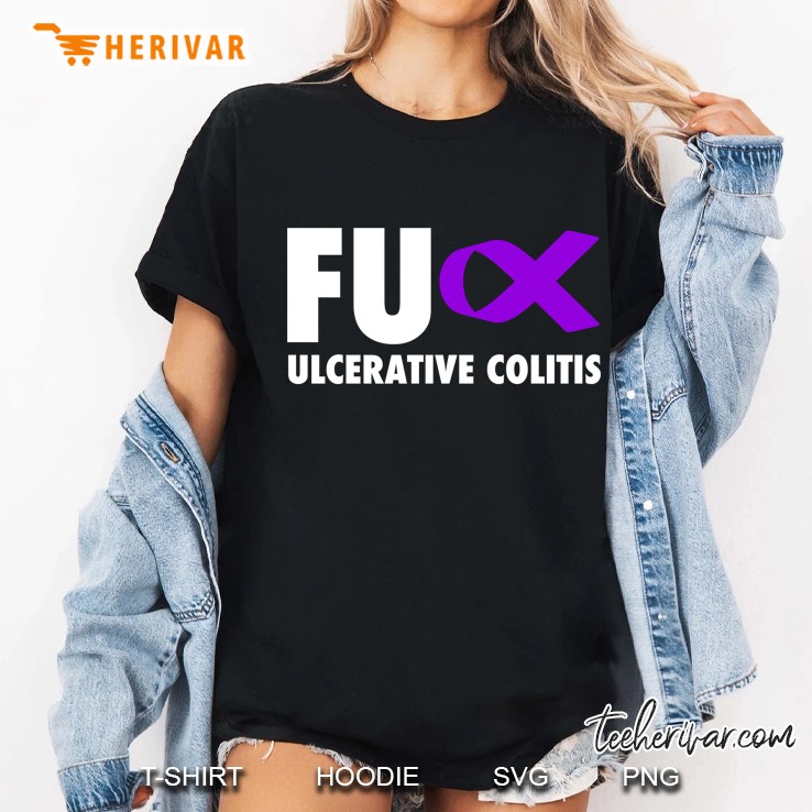 Fuck Ulcerative Colitis Purple Ribbon Ulcerative Colitis Ladies Tee