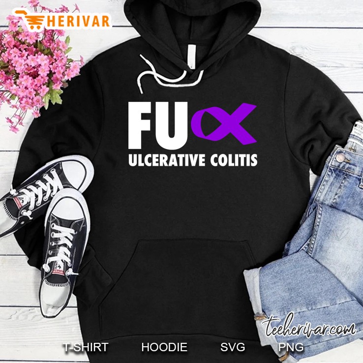 Fuck Ulcerative Colitis Purple Ribbon Ulcerative Colitis Hoodie