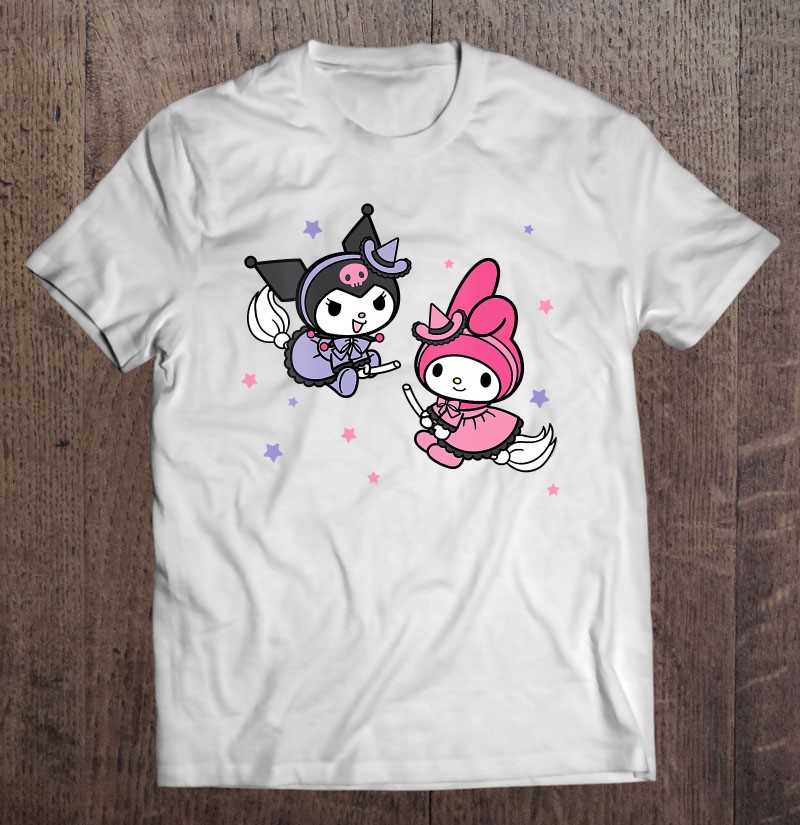 Womens My Melody Kuromi Little Witches Halloween V-Neck