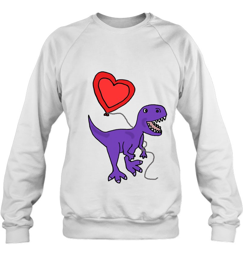 Smile Love Cute T Rex Dinosaur With Heart Balloon T-Shirts, Hoodies ...