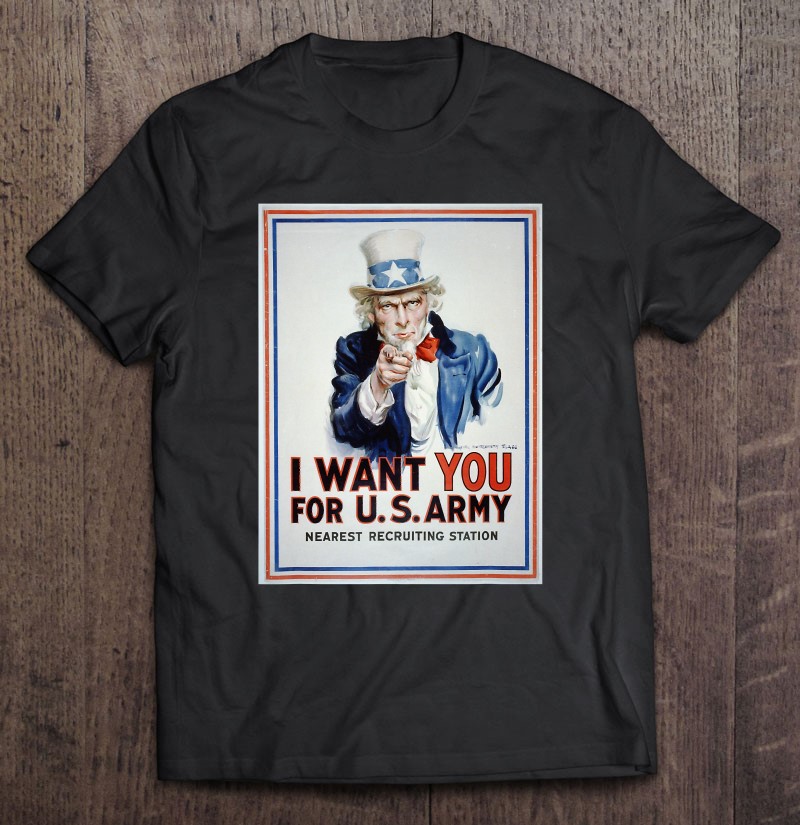 Uncle Sam I Want You For Us Army Vintage Poster Shirt