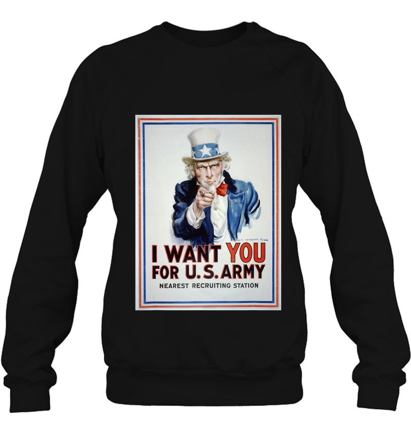 Uncle Sam I Want You For Us Army Vintage Poster Sweatshirt