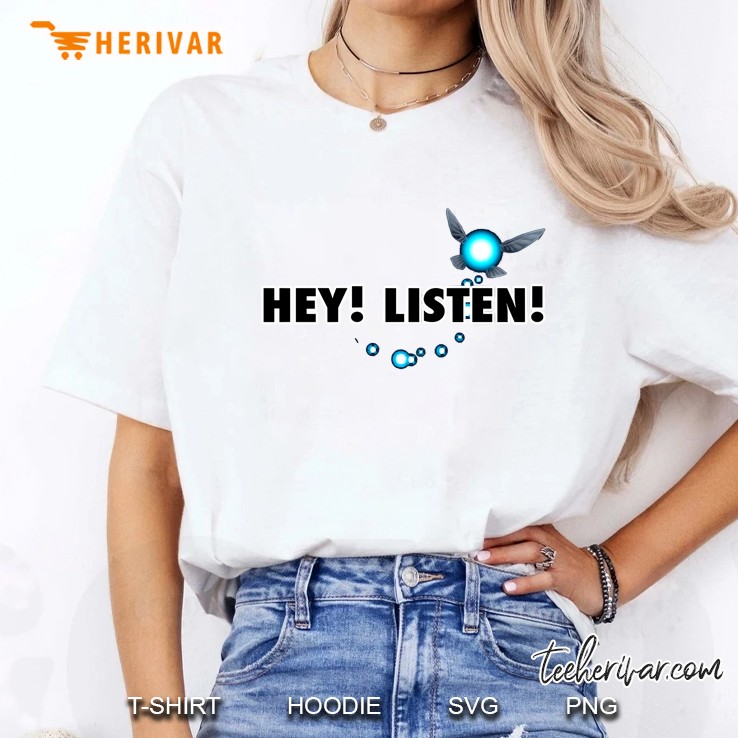 Legend Of Zelda Navi Hey Listen Blue Trail Pullover Ladies Tee