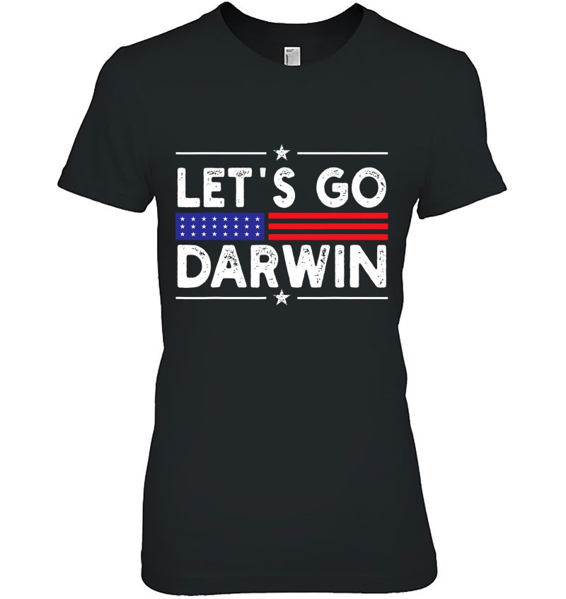 Lets Go Darwin Vintage Usa Flag Let's Go Darwin Ver3 Ladies Tee