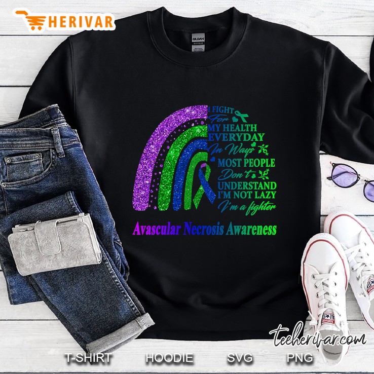 Avascular Necrosis Warrior Awareness Rainbow Sweatshirt