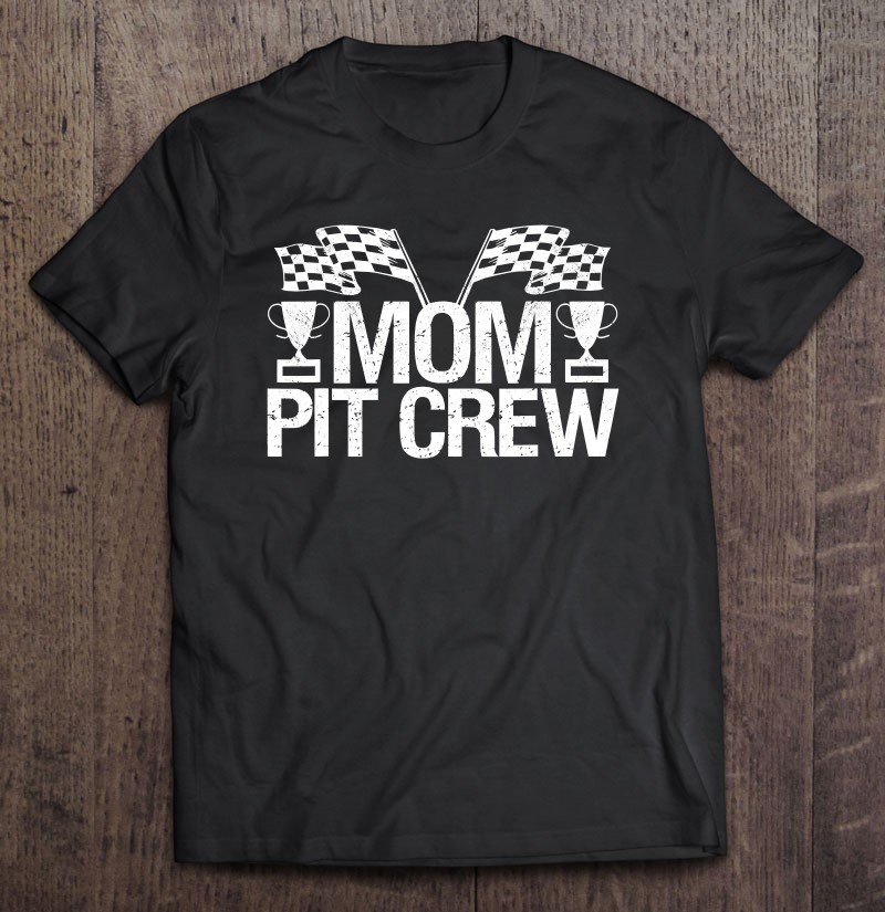 Mom Pit Crew For Race Car Parties Checkered Flag