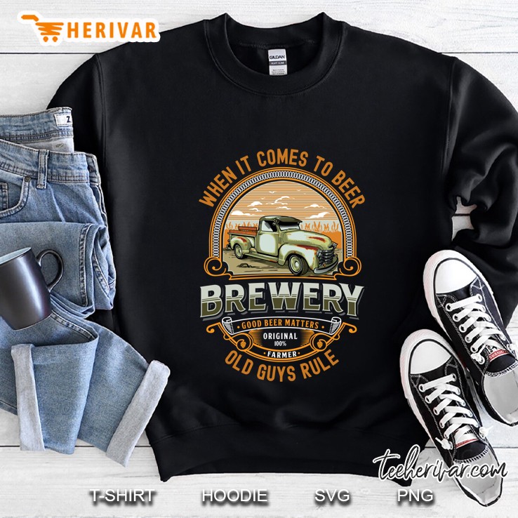 Old Rule Funny Beer Guys Gift Old Man Rules Sweatshirt