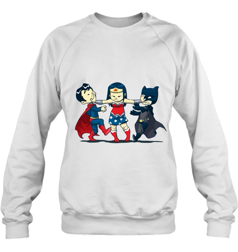 Super Childish Superman Wonder Woman And Batman Sweatshirt