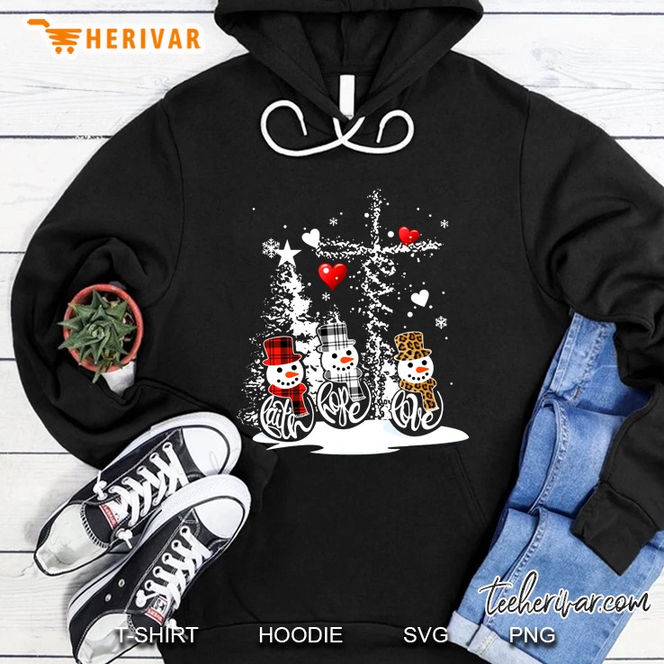 Jesus Christmas Season Faith Love Snowman Christian Hoodie
