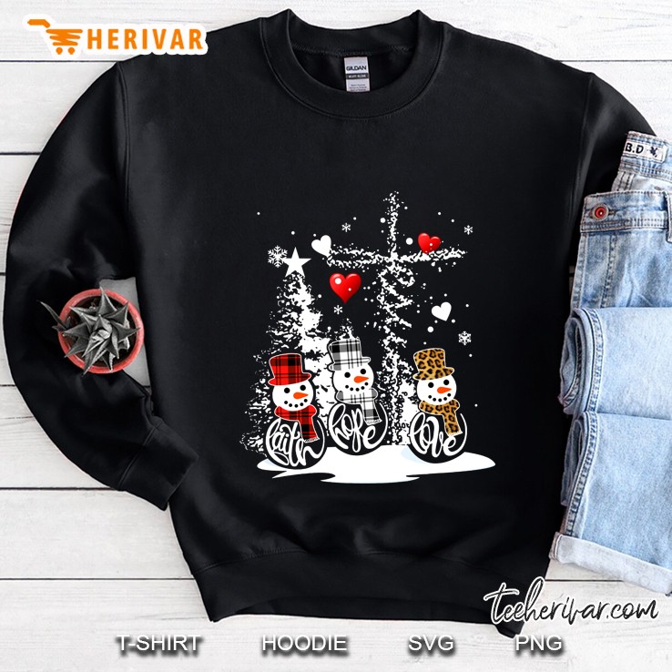 Jesus Christmas Season Faith Love Snowman Christian Sweatshirt