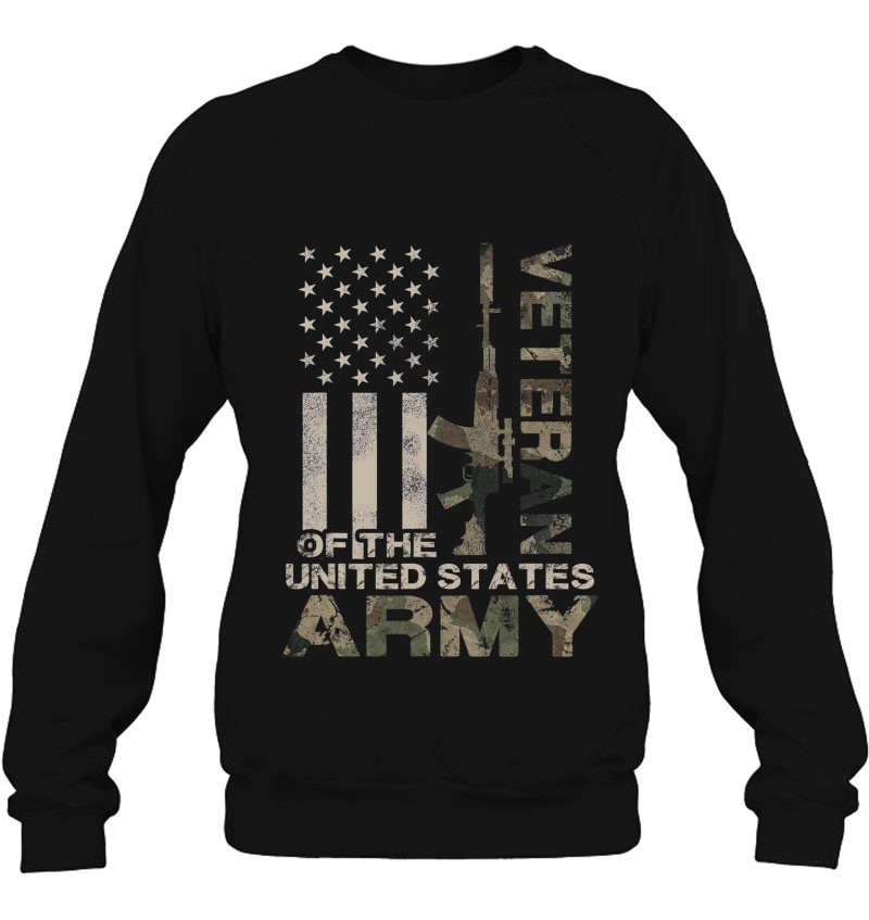 Us Army Military Green Camo Flag Retro Design Gift Sweatshirt