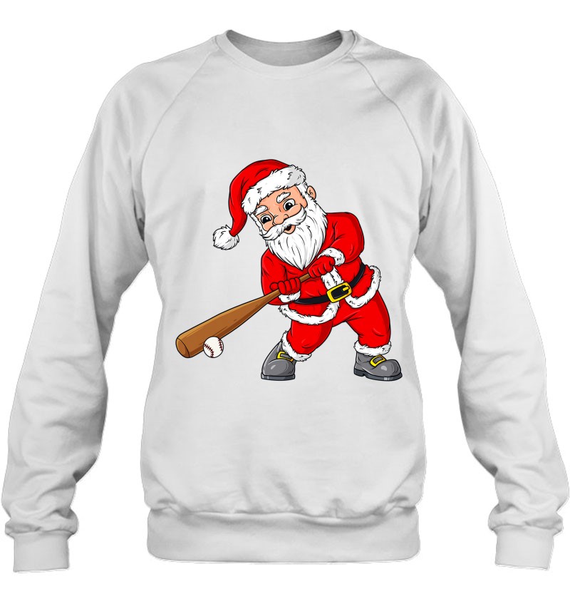 Christmas Santa Claus With Baseball Bat Boys Kids Teens Xmas Sweatshirt