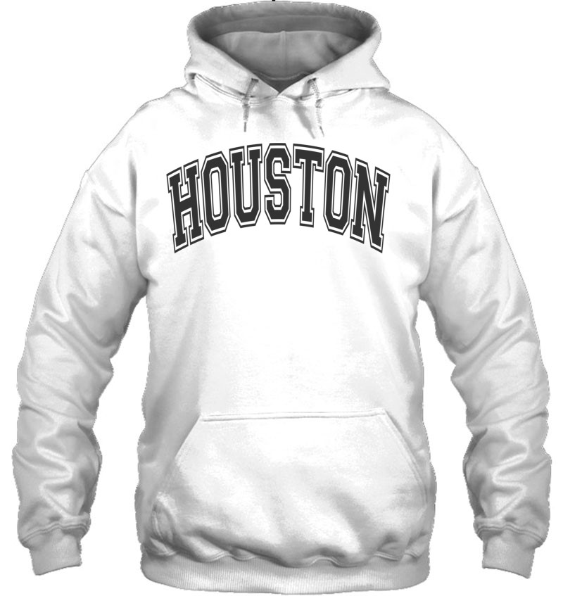 Houston Texas Tx Varsity Style Black With Black Text Pullover Hoodie