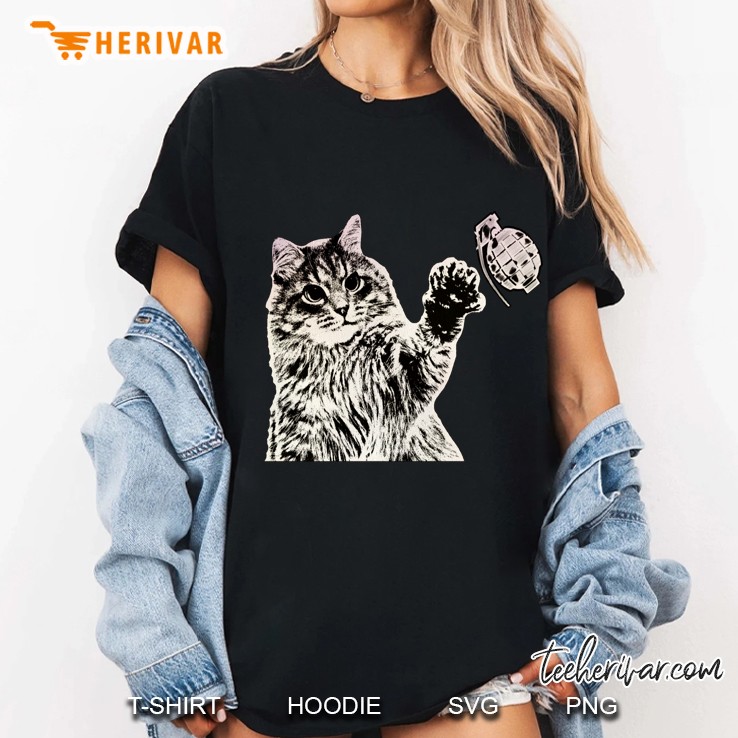 Kitty Cat Grenade Funny Pet Owners Ladies Tee