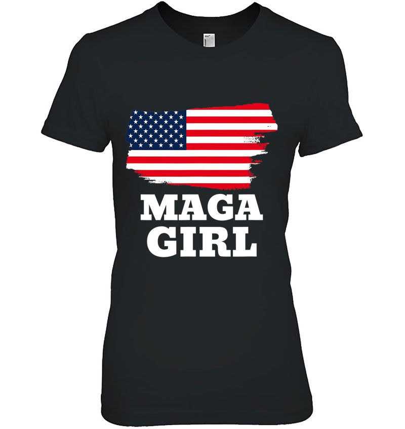 Maga Girl Trump Supporter Us Flag Sweatshirt