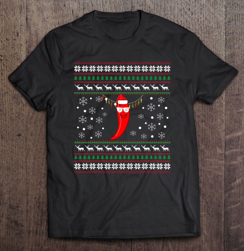 Pepper Chili Christmas Shirt Chili Ugly Xmas Gift Tee Shirt