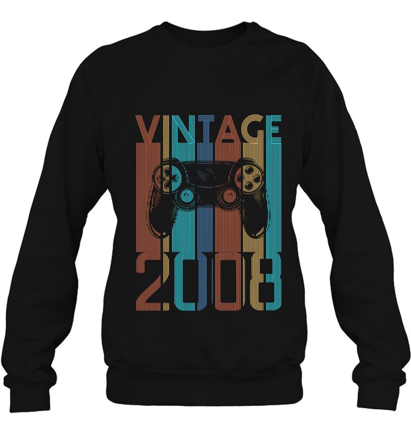 Vintage 2008 Gaming Gifts For 14 Years Old Boy Gamer Birthday Pullover Sweatshirt