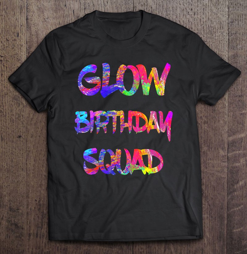 Womens Glow Birthday Squad Glow Party 80S Group Party Team V-Neck Tee