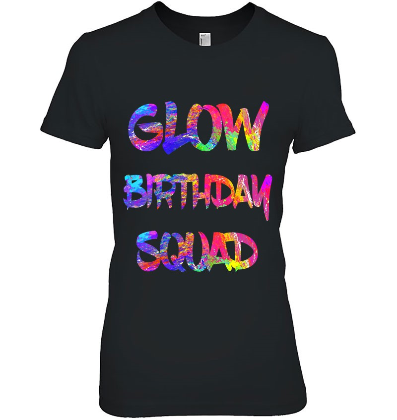 Womens Glow Birthday Squad Glow Party 80S Group Party Team V-Neck Hoodie