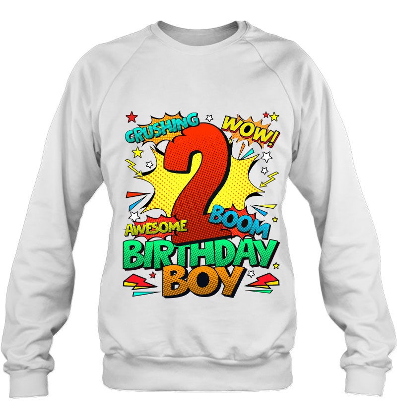 2Nd Birthday Kids Comic Style Kids Boys 2Nd Birthday Sweatshirt