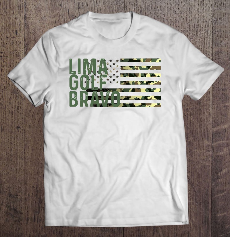 Lima Golf Bravo American Flag Camouflage Pullover Shirt