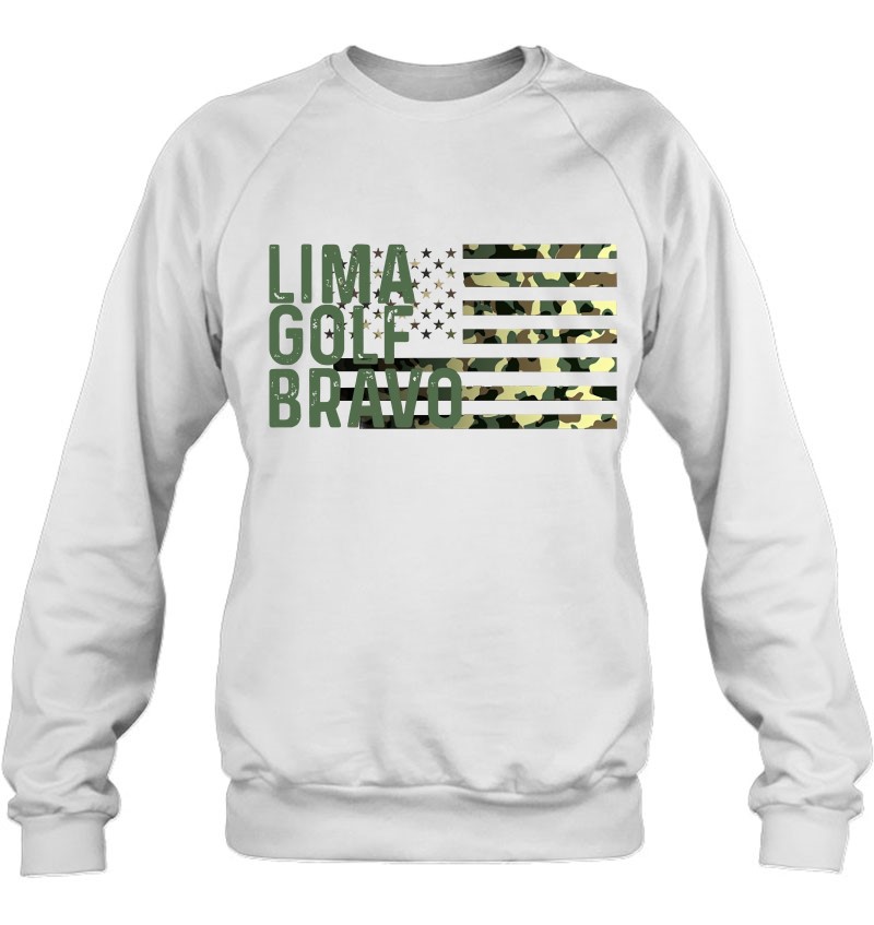 Lima Golf Bravo American Flag Camouflage Pullover Mugs