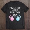 Funny I'm Just Here For The Sex Gender Reveal Pregnancy Party Tee