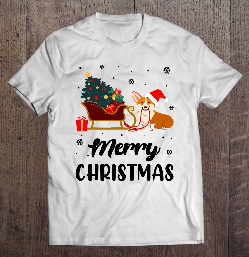 Merry Christmas Corgi Dog Lover Christmas Xmas Funny Shirt
