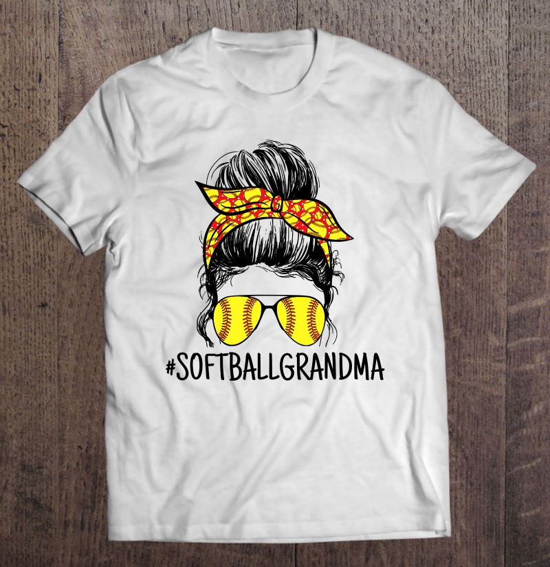 Womens Softball Proud Sport Grandma Softball Glasses Tee