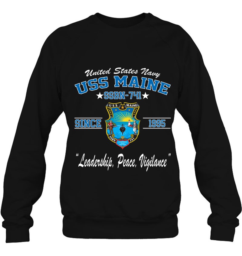 Uss Maine Ssbn 741 Pullover Leadership Peace Vigilance Sweatshirt