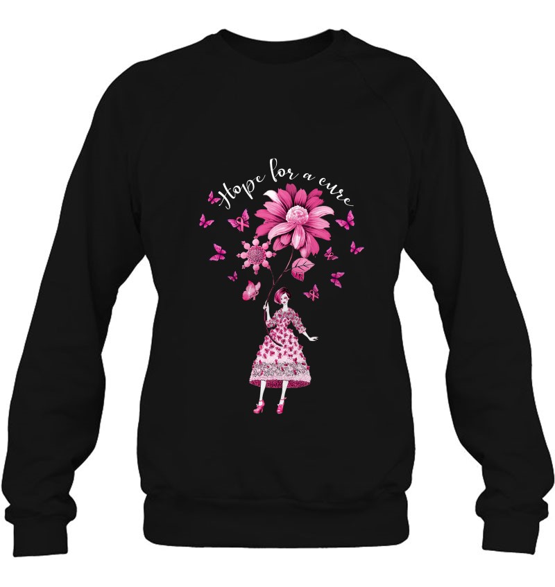Girl N Flower Hope For A Cure Breast Cancer Survivor Sweatshirt
